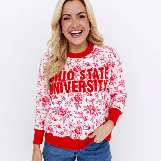 ohio state floral toile sweatshirt