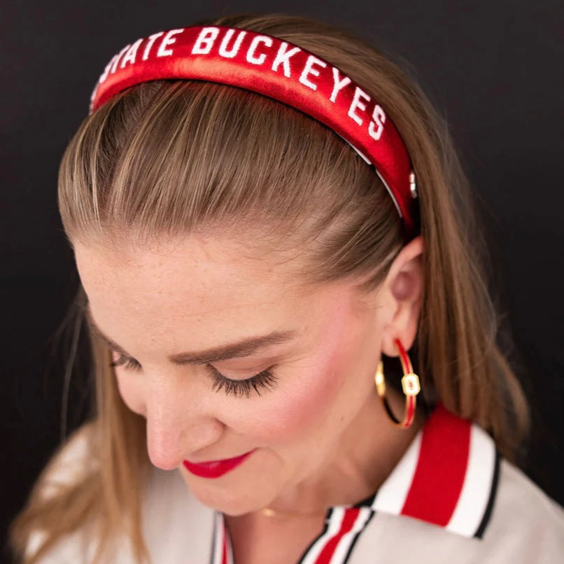 ohio state thin embroidered headband