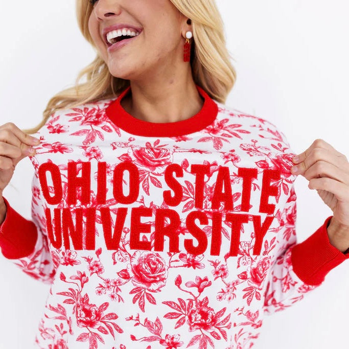 ohio state floral toile sweatshirt