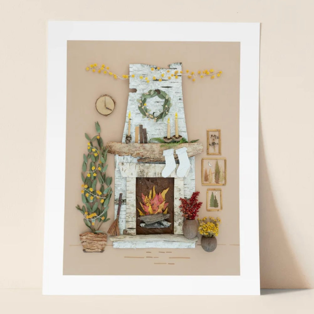 cozy christmas floral print