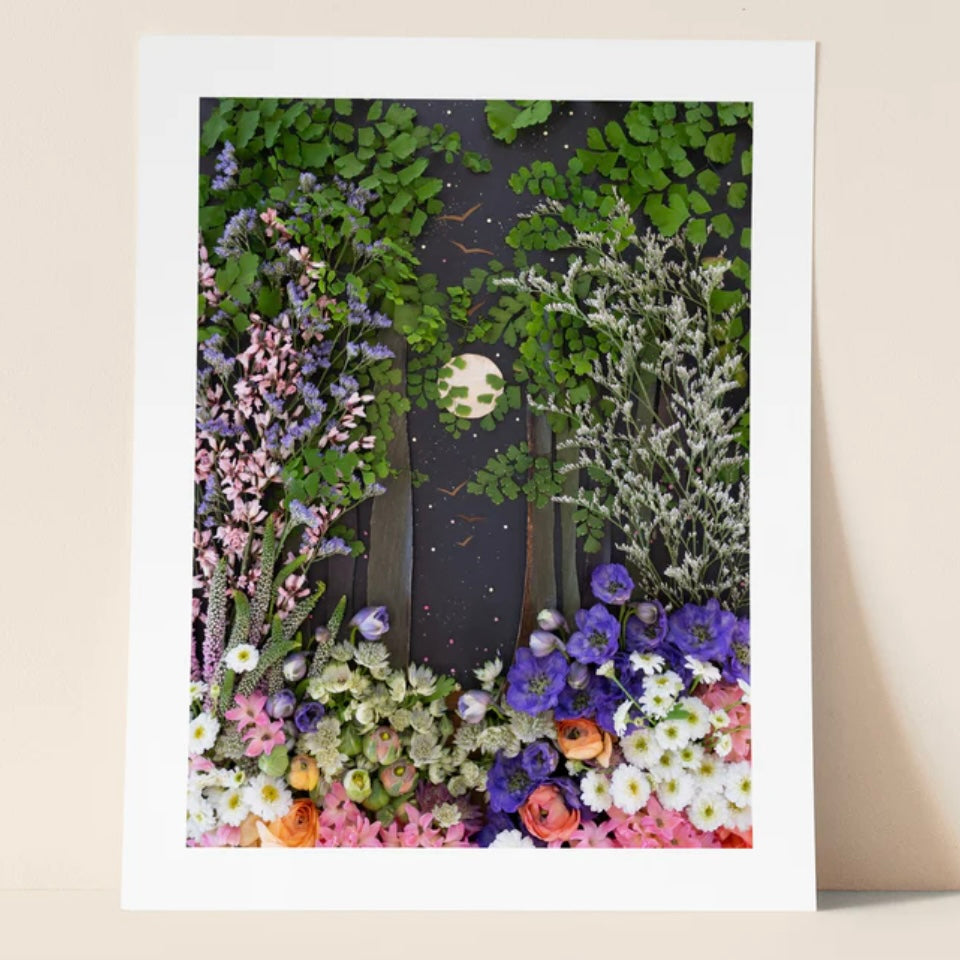 flower moon floral print