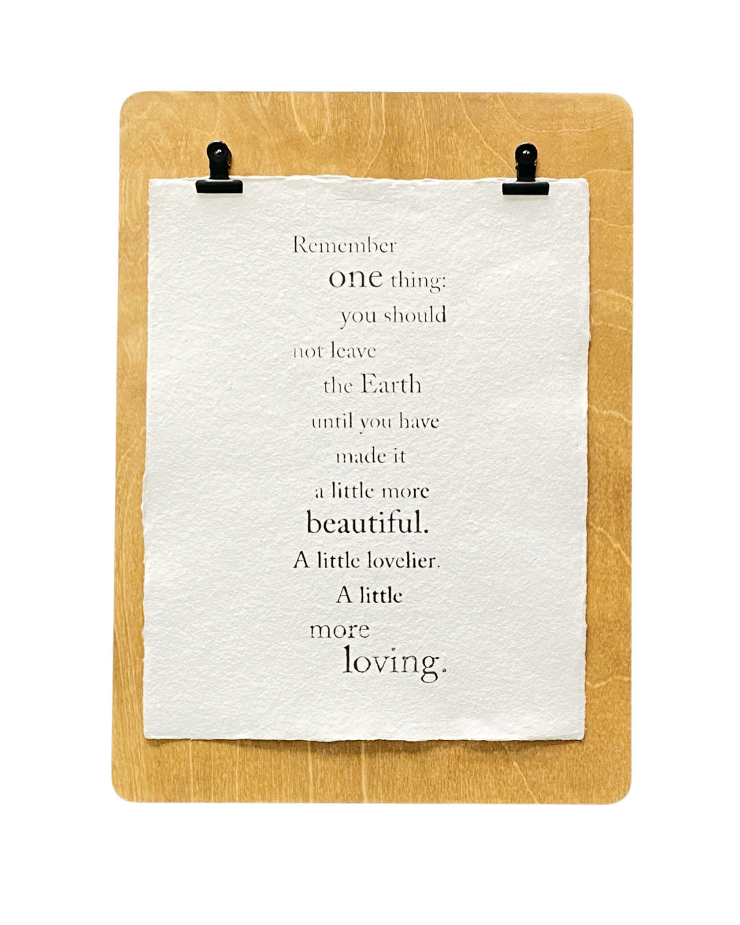 remember one thing handmade paper print