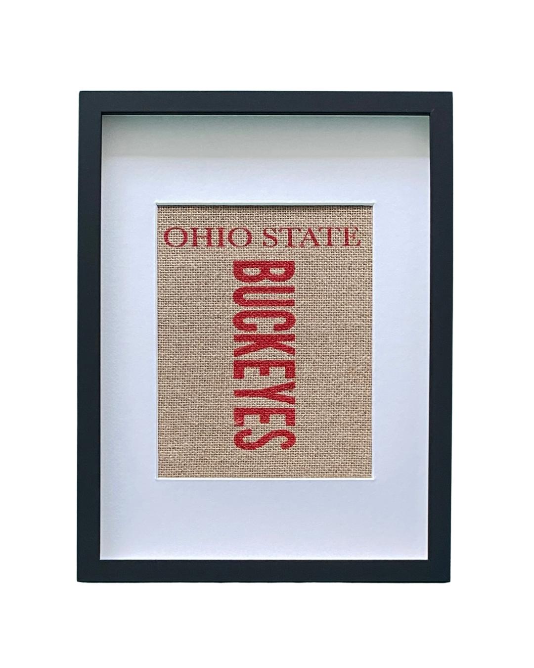 ohio state buckeyes burlap print