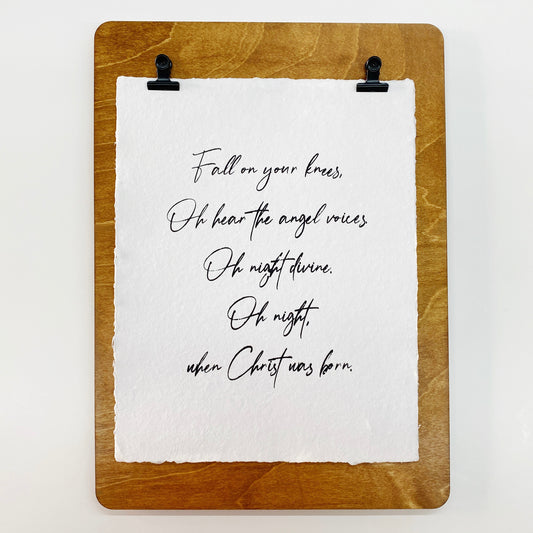 fall on your knees handmade paper print