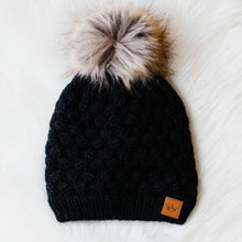 Load image into Gallery viewer, black out pom hat

