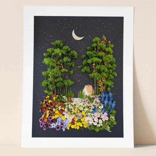 lake house floral print