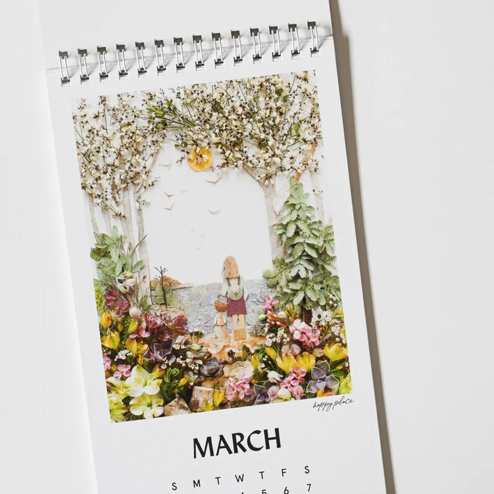 2026 floral art desk calendar