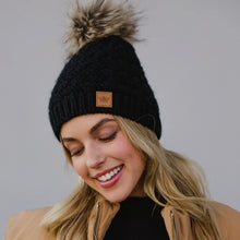 Load image into Gallery viewer, black out pom hat
