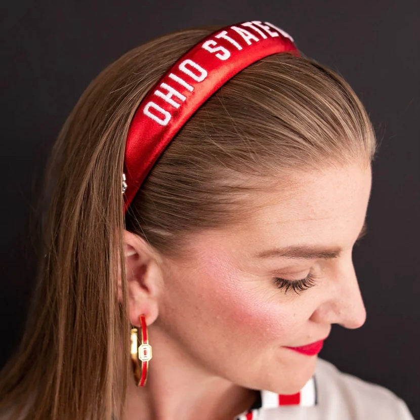 ohio state thin embroidered headband