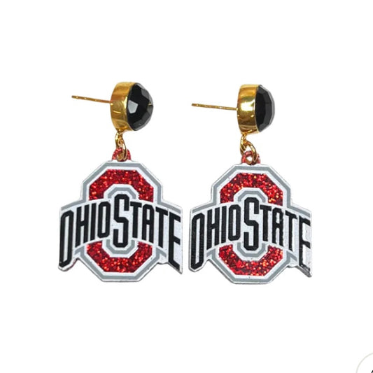 ohio state mini logo earrings