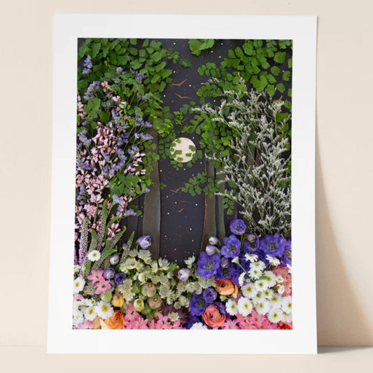 flower moon floral print