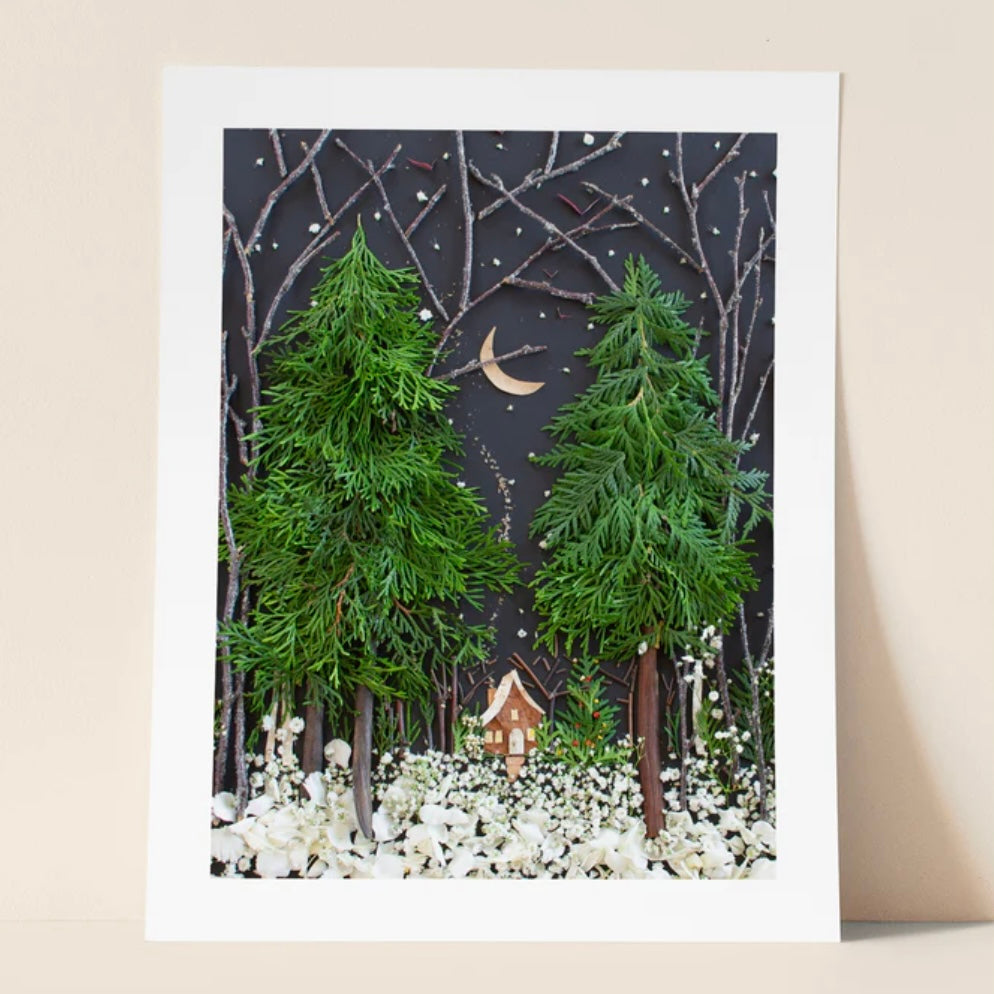 silent night floral print