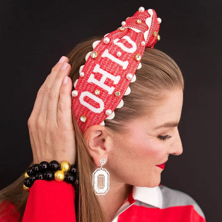 ohio state cross stitch headband