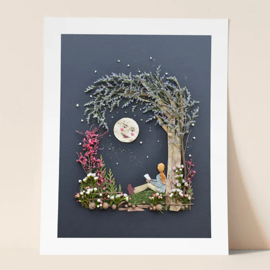 the moon and me floral print