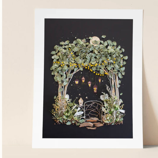 moon garden floral print
