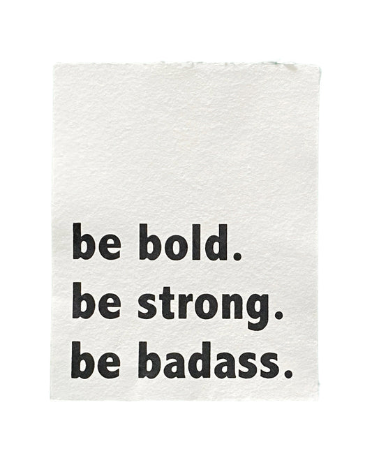 be bold favorite handmade paper print