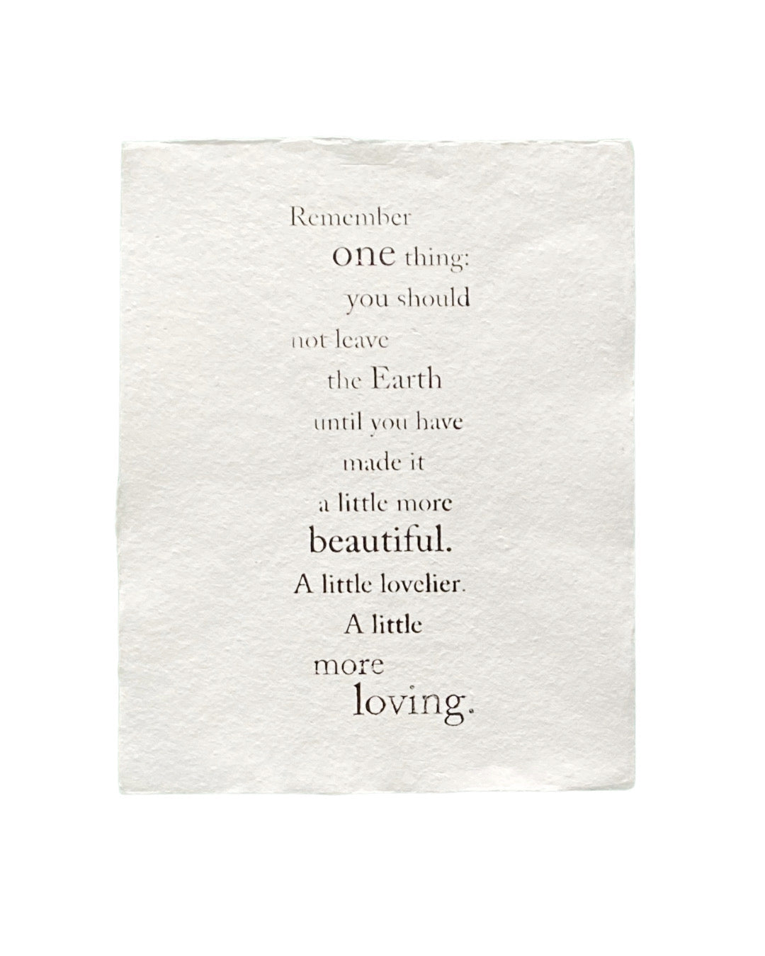 remember one thing handmade paper print