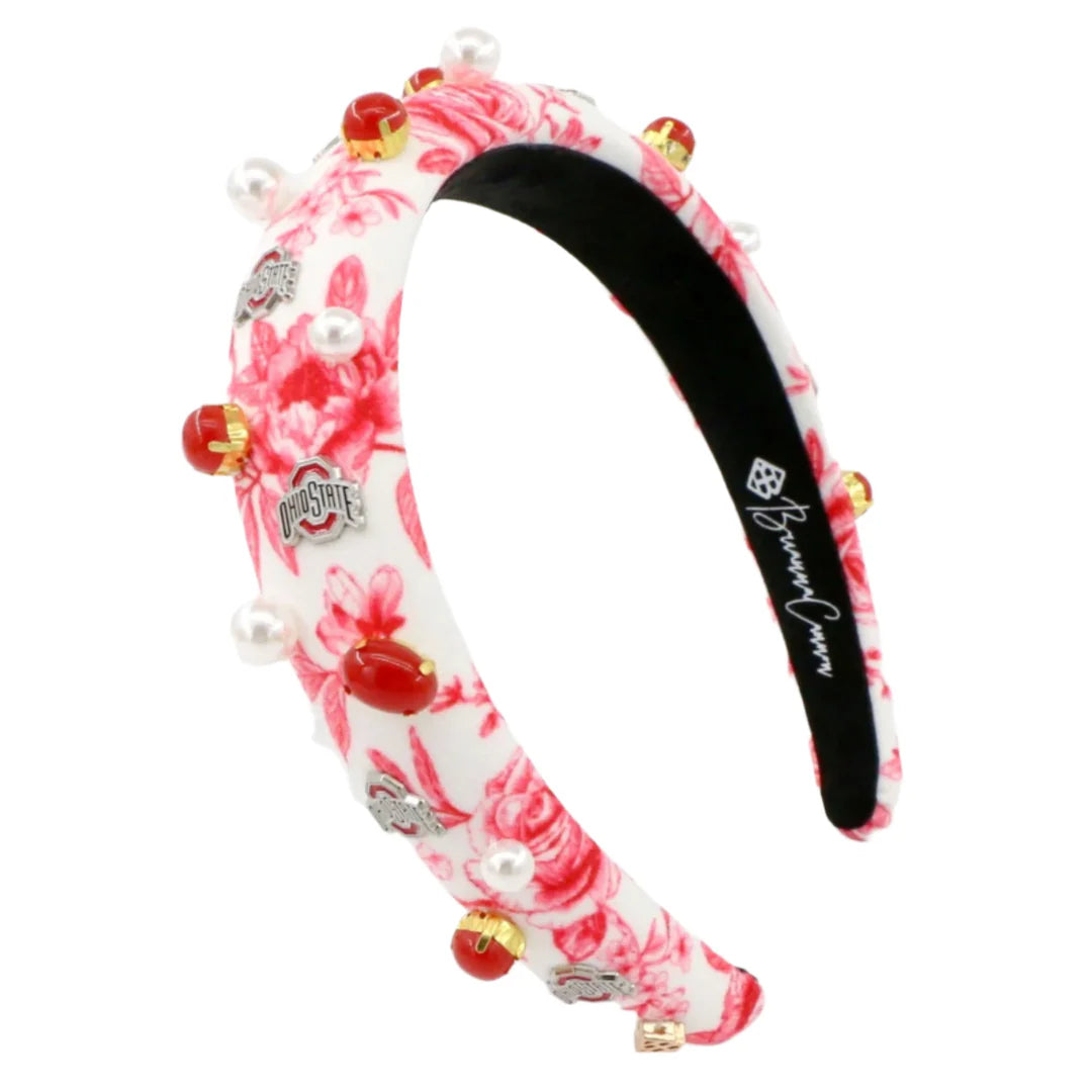ohio state floral toile logo headband
