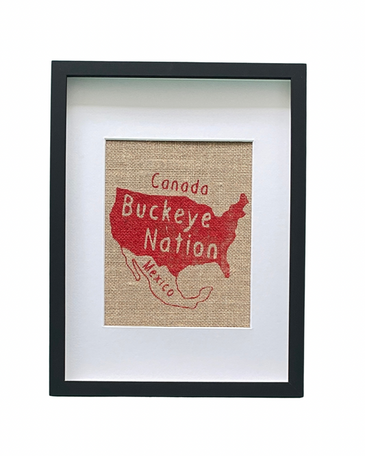 buckeye nation burlap print