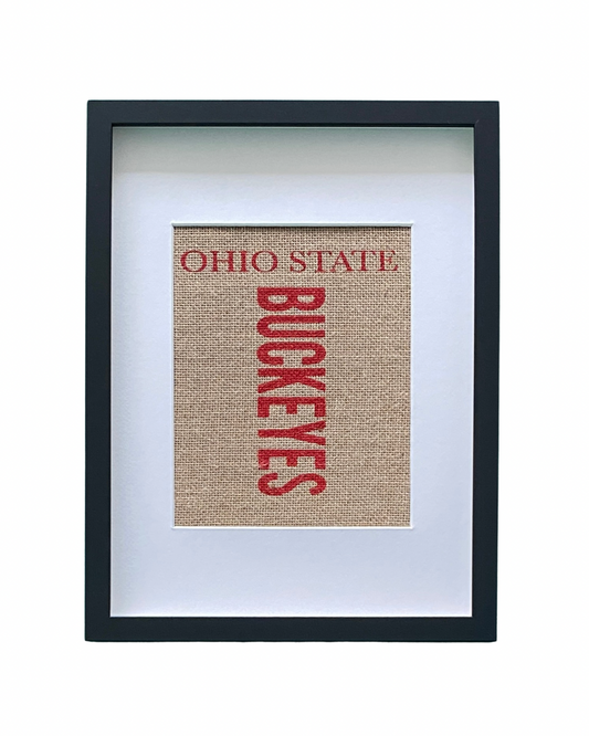 ohio state buckeyes burlap print