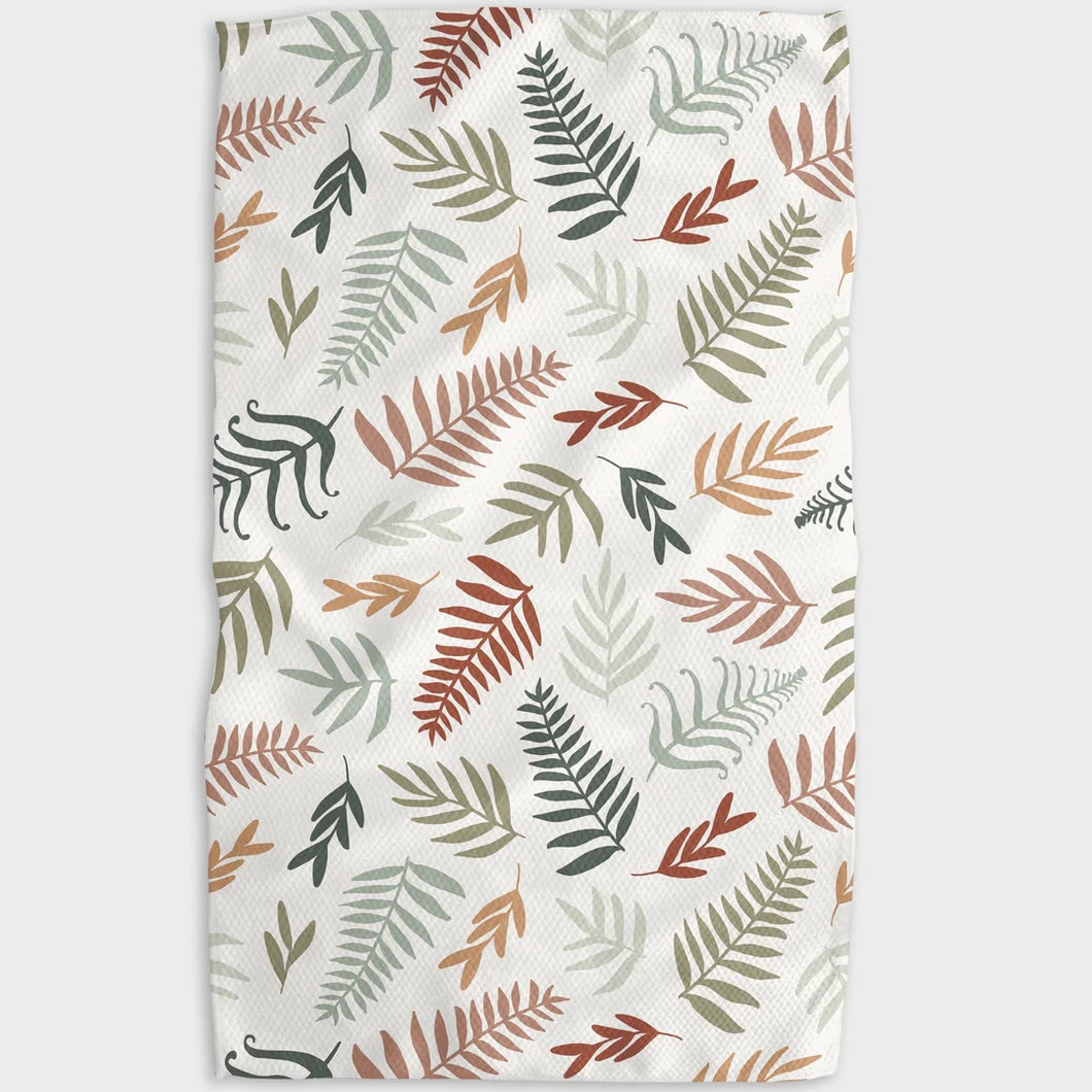 forest floor ferns tea towel