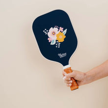 Load image into Gallery viewer, bright and bloomy navy pickleball paddle
