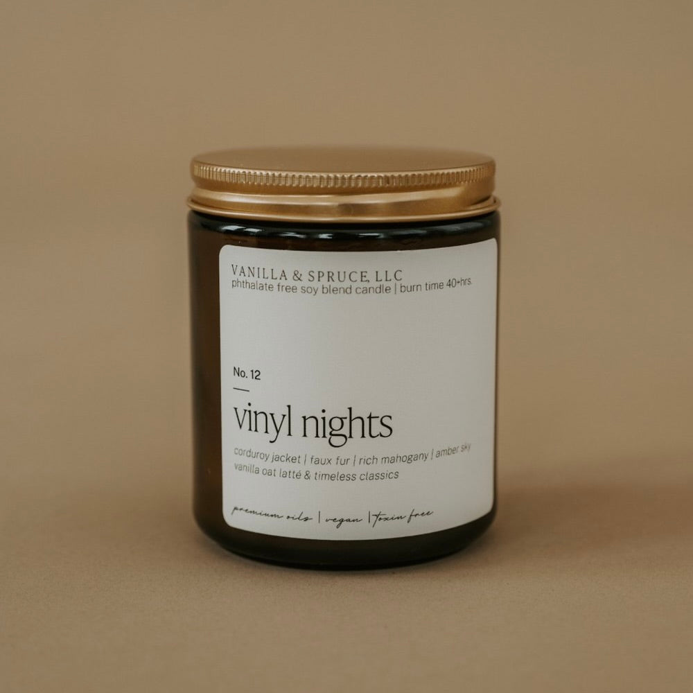 7oz vinyl nights candle