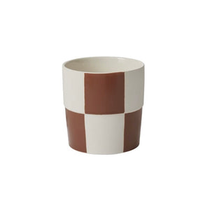 6.75" terracotta checkerboard pot