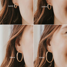 Load image into Gallery viewer, 28mm gold bold hoops
