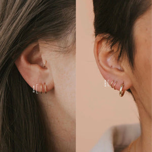 8mm silver tiny twist earrings