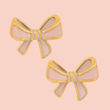 Load image into Gallery viewer, blush bow earrings
