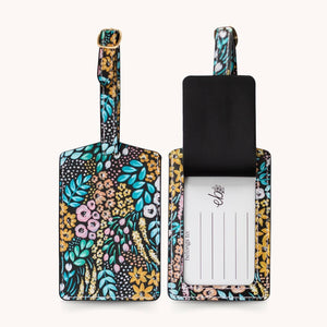 black floral luggage tag