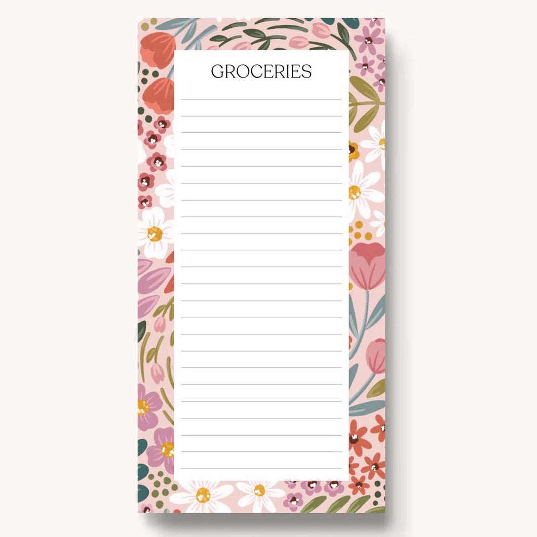 summer meadows magnetic grocery list notepad