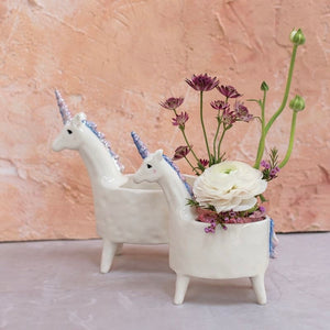 5.75" lolly unicorn planter