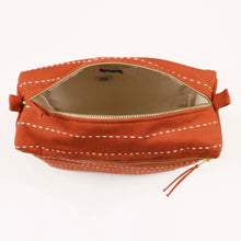 Load image into Gallery viewer, rust large pin stitch toiletry bag

