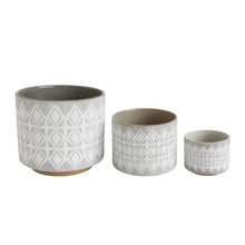 Load image into Gallery viewer, 5&quot; stoneware planter w/white pattern
