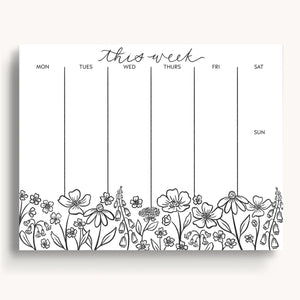 pressed florals weekly planner notepad