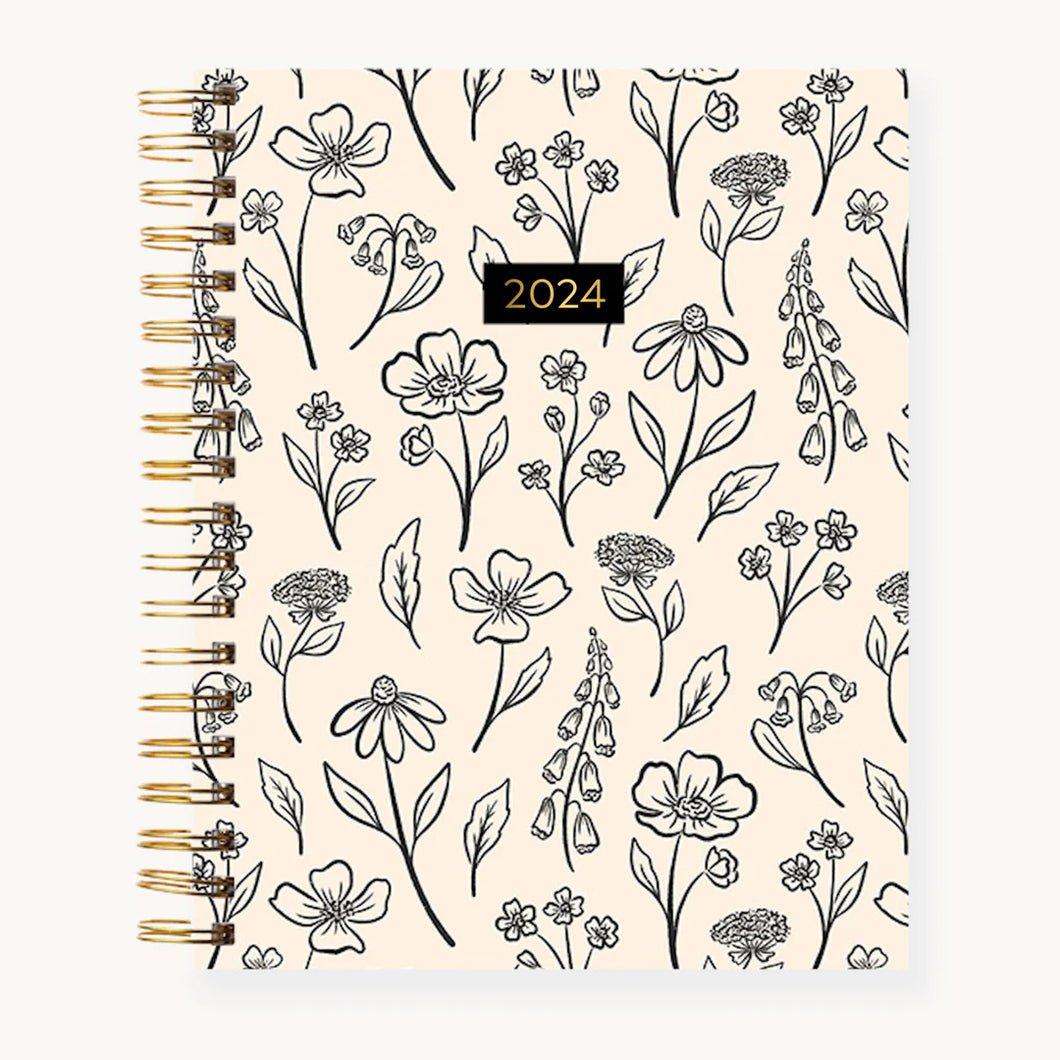 pressed floral 2024 yearly planner